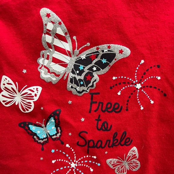 NWOT Way to Celebrate Patriotic 2T Red, White & Blue Free to Sparkle Girls Tank - Picture 2 of 4